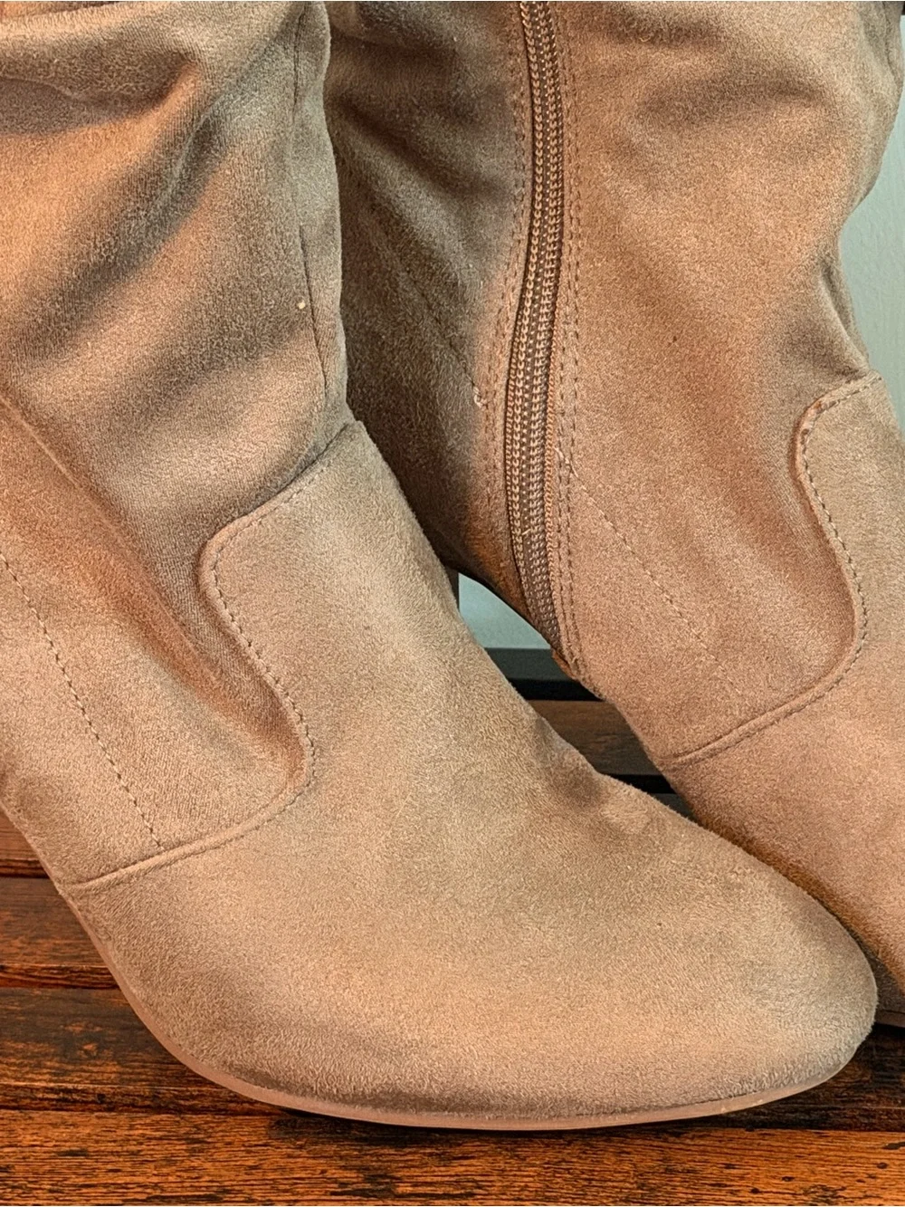 Kelly & Katie Tan Suede Slouch Ankle Boots